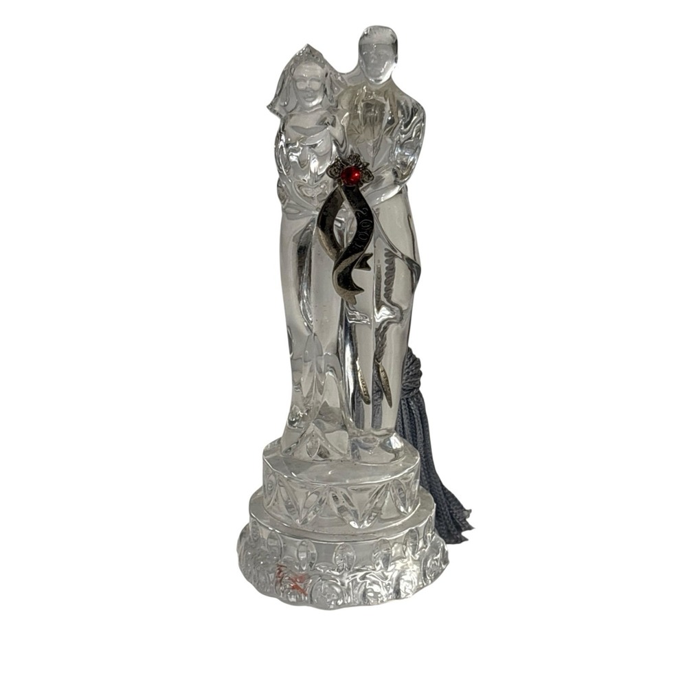 Lenox made in Czech Republic Glass Bride and Groom Ornament 2001 Anniversary VTG